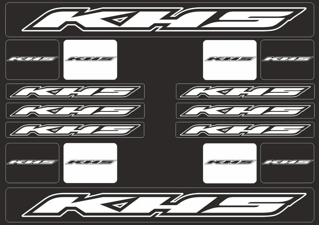 Bicycle Vinyl Frame Stickers – Compatible with KHS Mountain Bikes – White - 1