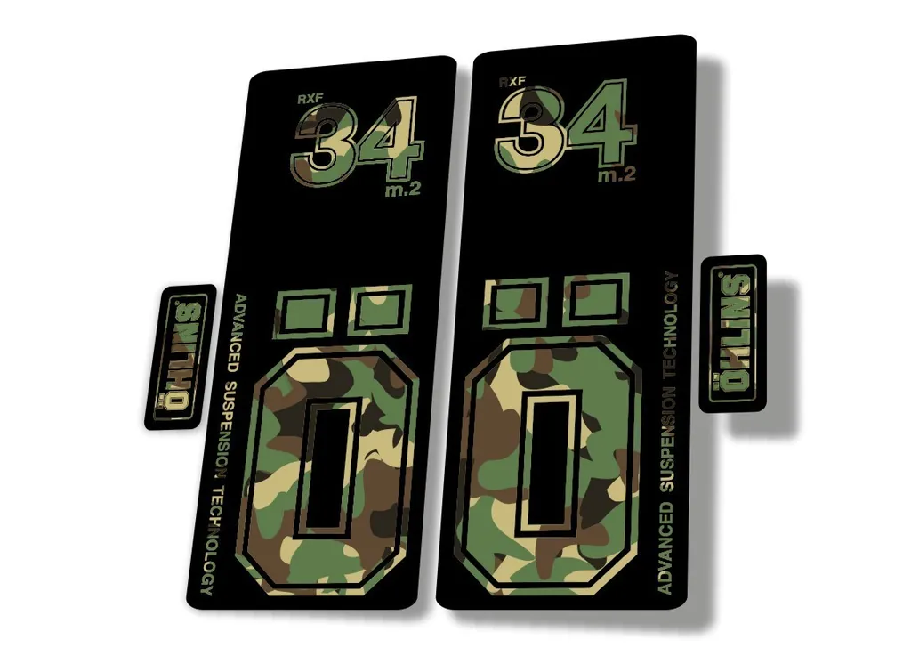 OHLINS RXF 34 M.2 2022 Fork Decal Mountain Bike Cycling Sticker Adhesive Camo - 1