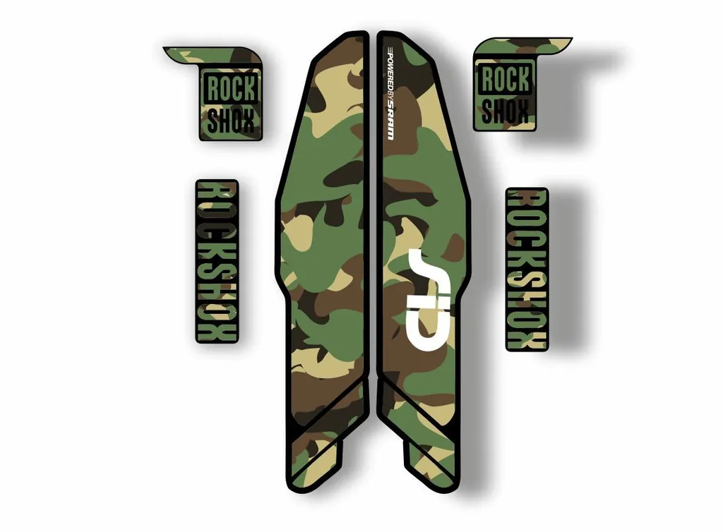 Rock Shox SID 2015 Mountain Bike Cycling Decal Kit Sticker Adhesive Camo - 1