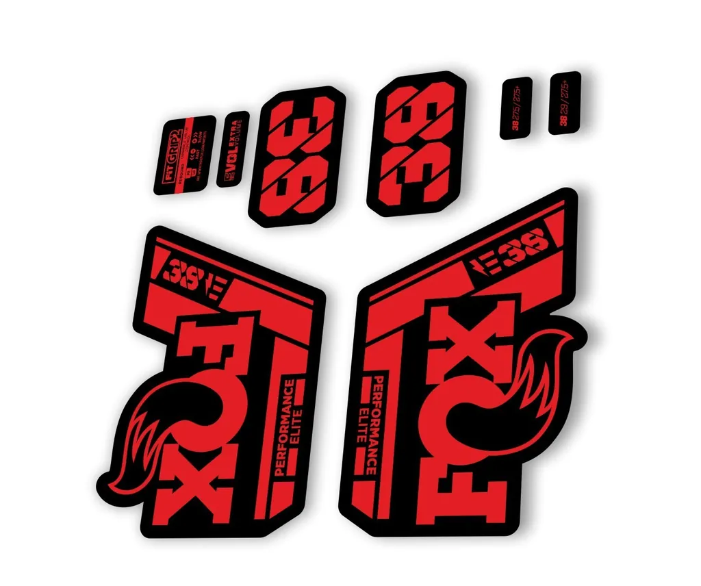 FOX 38 P. Elite E Bike 2021 Forks Suspension Factory Decal Sticker Red - 1