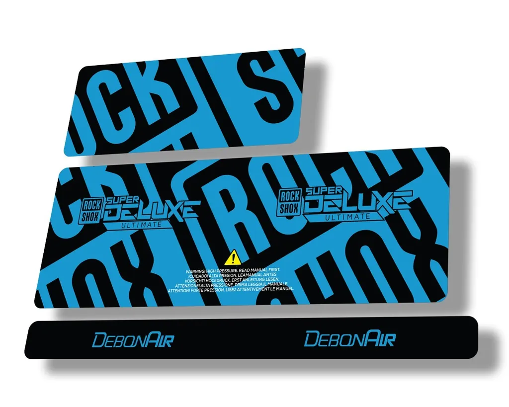 Rock Shox 2020 Super Deluxe Ultimate Rear Shock Decal Sticker Adhesive Blue - 1