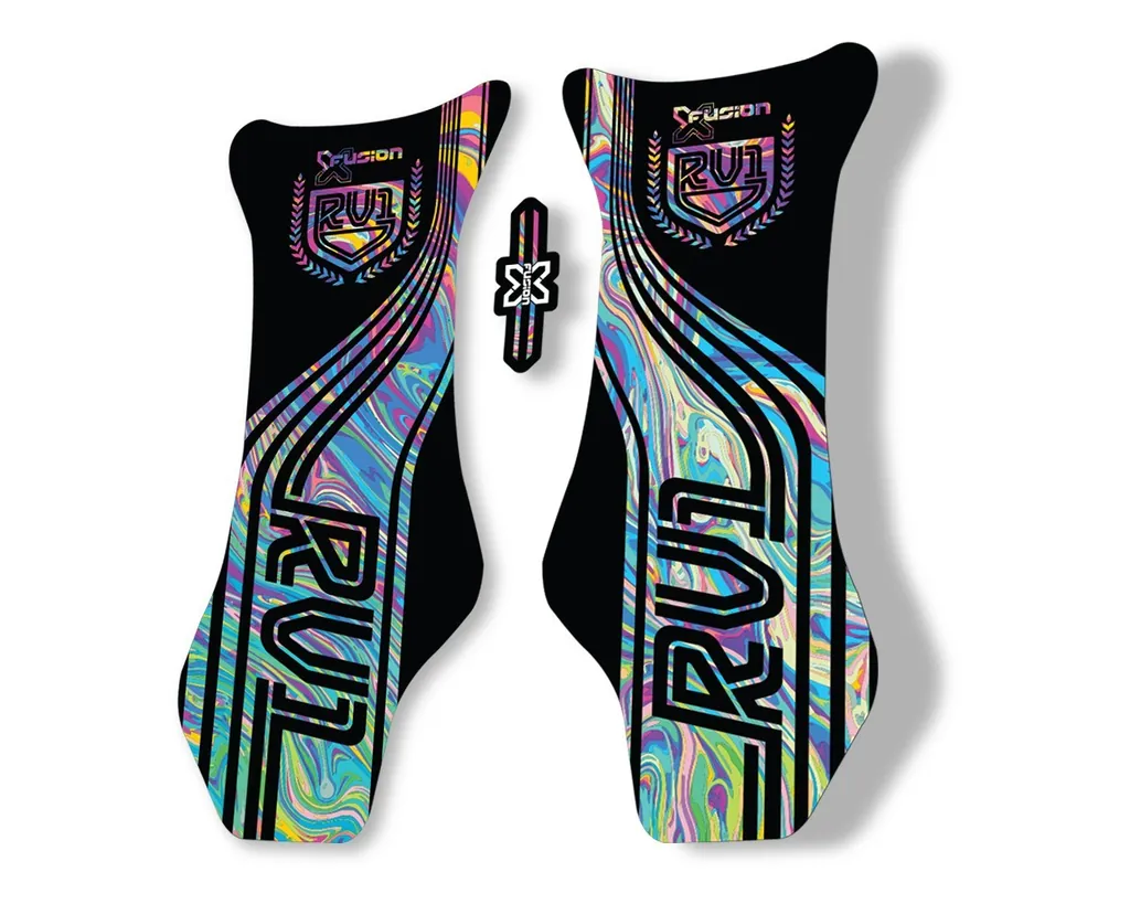 X Fusion RV1 2018 Front Shock Suspension Sticker Factory Decal Oil Slick 1 - 1