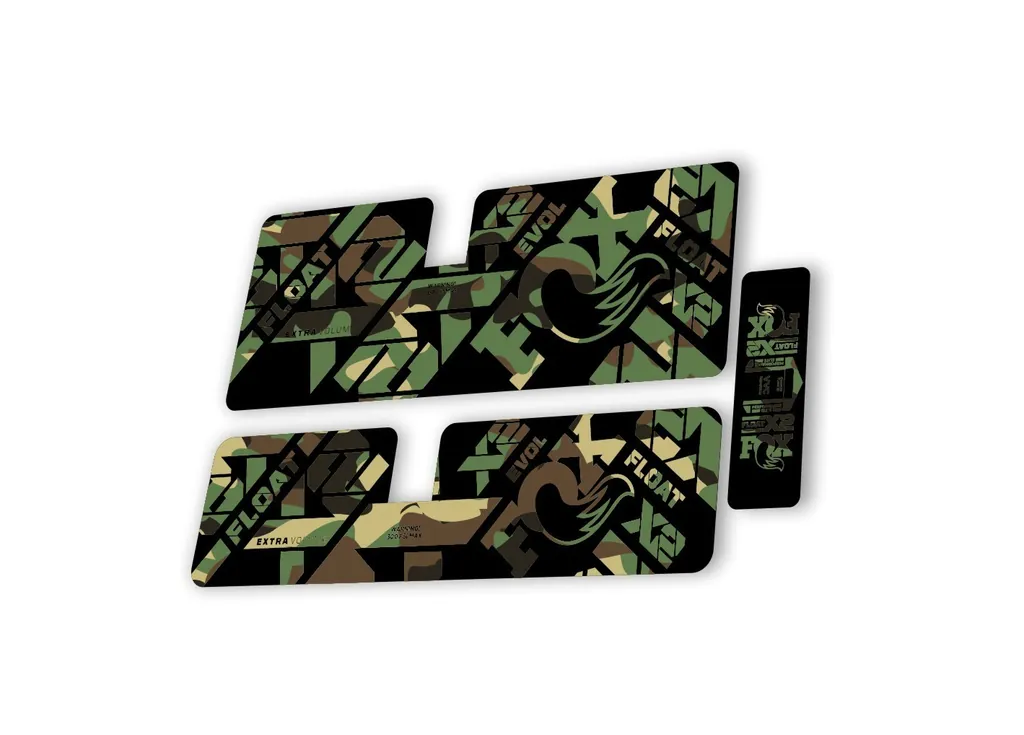 FOX X2 Performance Elite 2021 Rear Shock Suspension Sticker Decal Kit Camo - 1