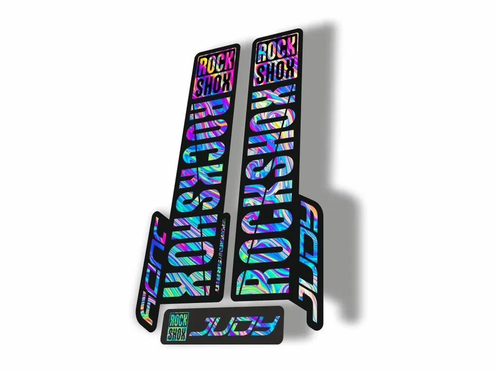 Rock Shox JUDY 2018 Fork Decal Mountain Bike Cycling Sticker Adhesive Oil Slick1 - 1