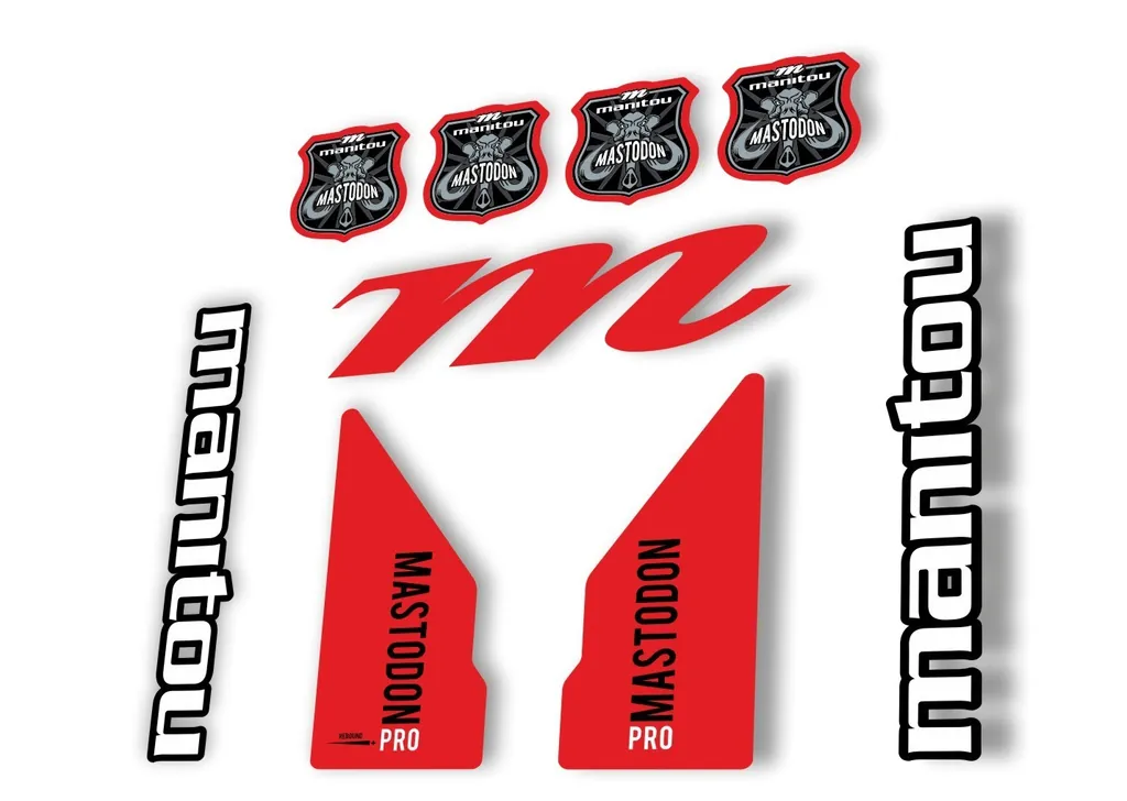 Manitou Mastadon Pro 2017 Fork Suspension Decal Kit Sticker Red - 1