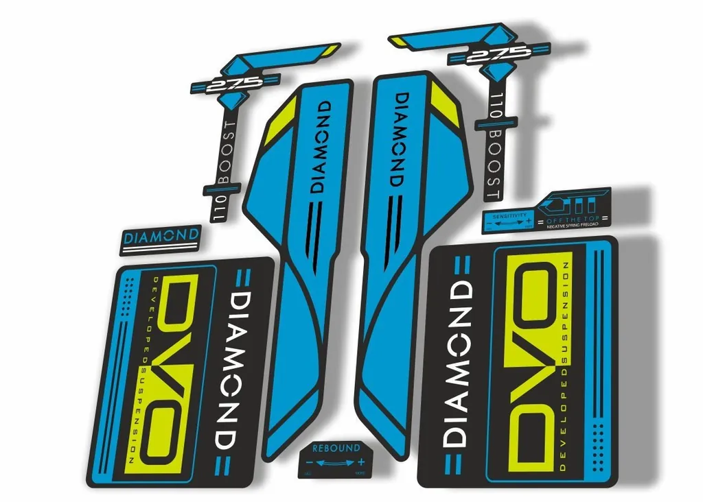 DVO 2017 Diamond Boost 27.5 Fork Suspension Sticker Decal Adhesive Blue Green - 1