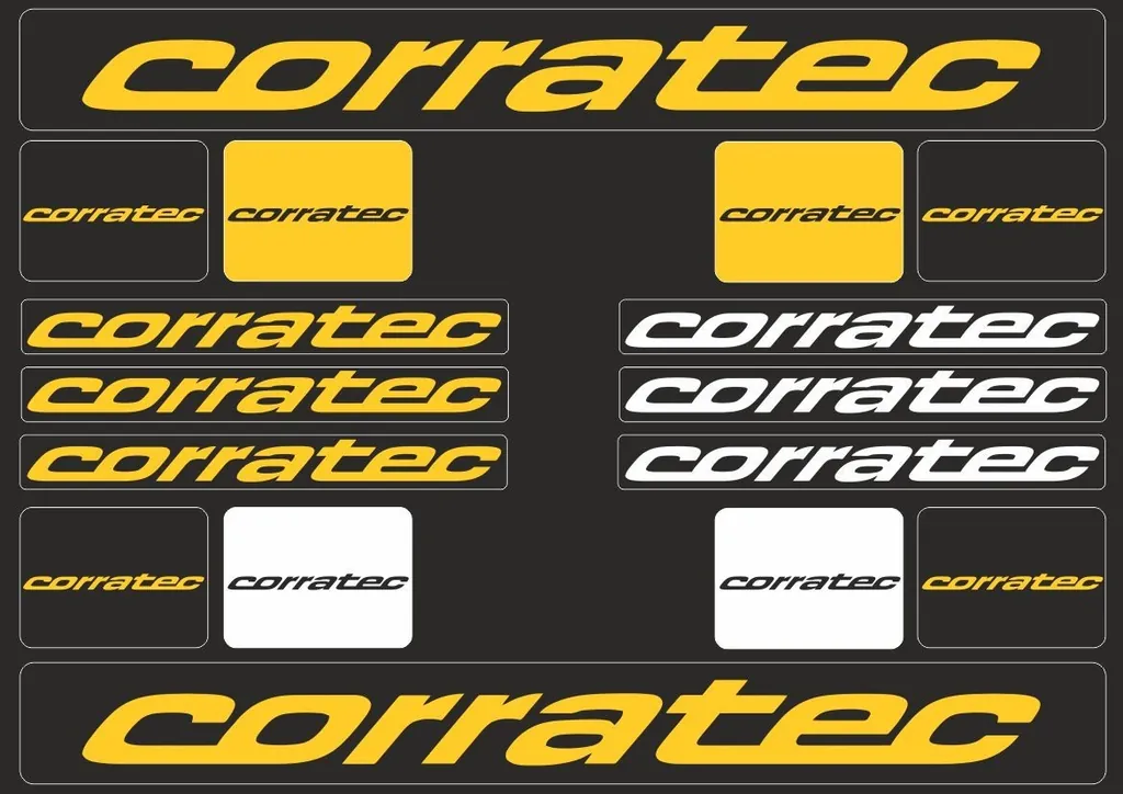 Bicycle Vinyl Frame Stickers Custom Compatible with CORRATEC Yellow - 1