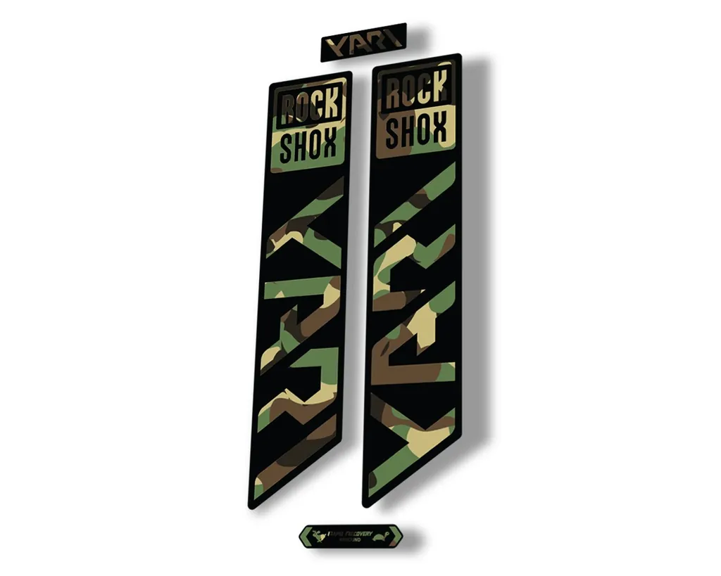 Rock Shox YARI 2021 Fork Decal Mountain Bike Cycling Sticker Adhesive Camo - 1