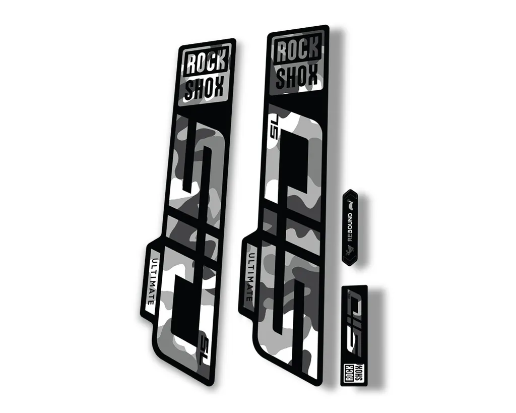 Rock Shox SID SL Ultimate 2021 Mountain Bike Cycling Decal Sticker White Camo - 1