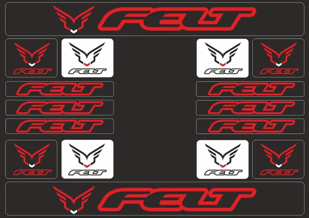 Bicycle Vinyl Frame Stickers – Compatible with FELT Bikes Red 16 Pcs - 1