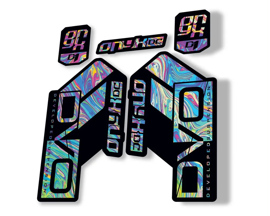 DVO Onyx DC D1 2019 Fork Suspension Sticker Factory Decal Adhesive Oil Slick 1 - 1