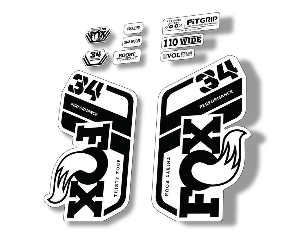 FOX 34 Performance 2021 Factory Fork Decals Suspension Sticker Black - 1