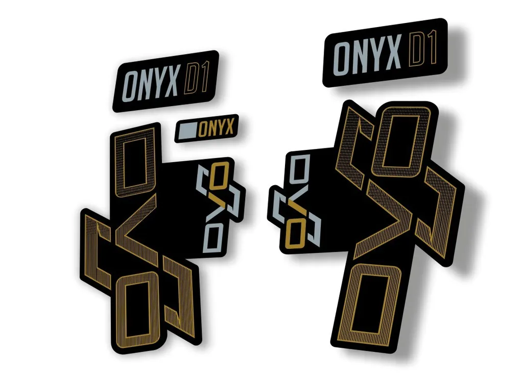 DVO Onyx D1 2022 Fork Suspension Sticker Factory Decal Adhesive Gold - 1