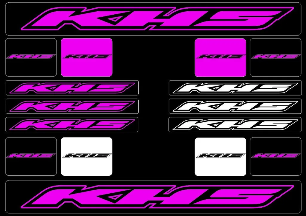Bicycle Vinyl Frame Stickers – Compatible with KHS Mountain Bikes – Pink - 1