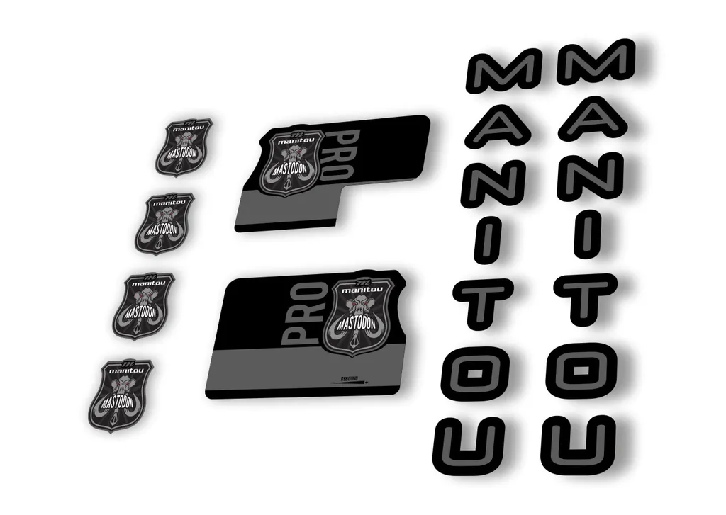 Manitou Mastadon Pro 2020 Fork Suspension Decal Kit Sticker Set Gray - 1