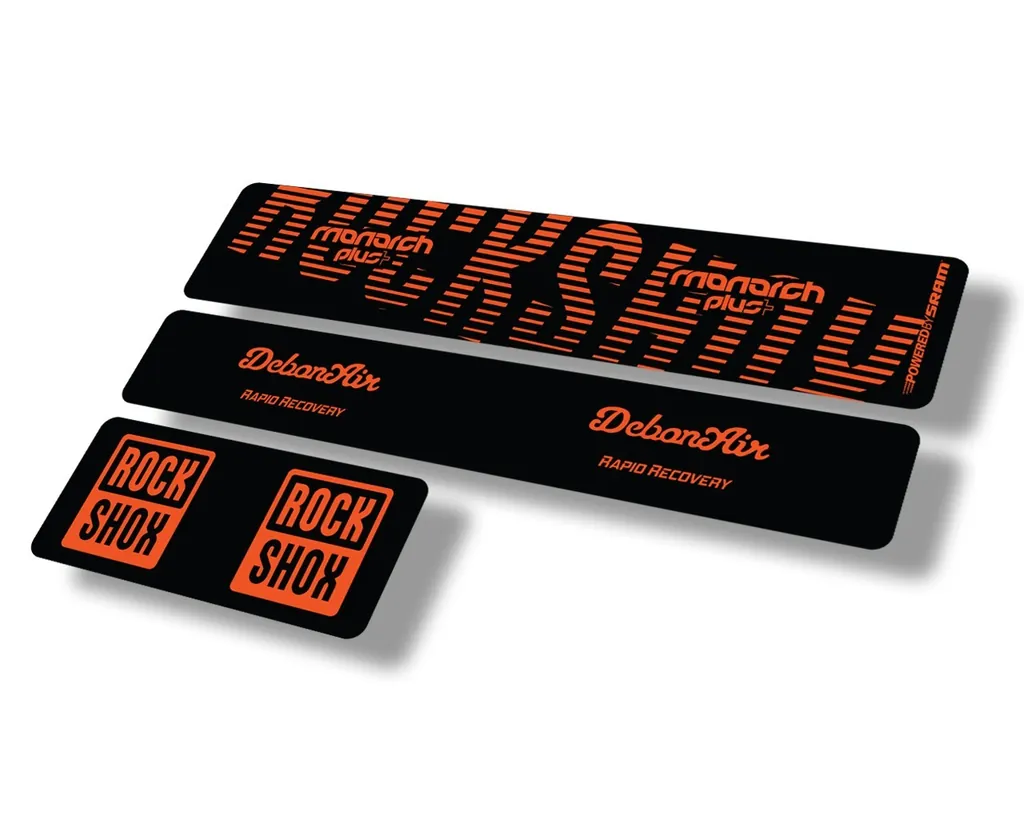 Rock Shox 2020 MONARCH Plus + Rear Shock MTB Suspension Decal Sticker Orange - 1