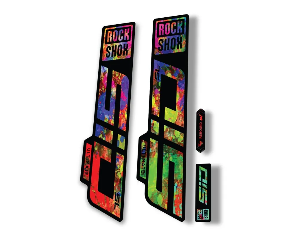 Rock Shox SID SL Ultimate 2021 Mountain Bike Cycling Decal Sticker Oil Slick - 1