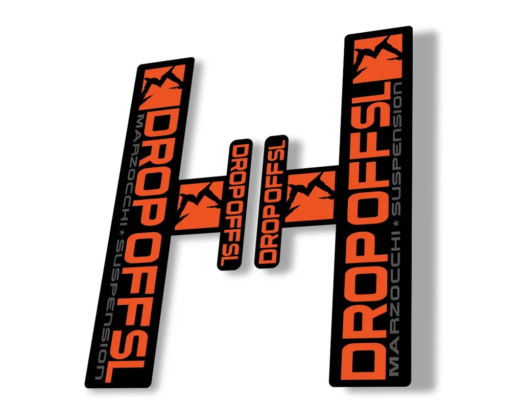 Marzocchi Drop Off SL Suspension Sticker Decal Kit Adhesive Orange - 1