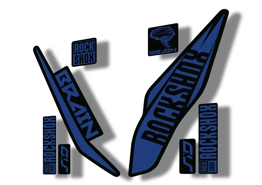 Rock Shox SID Brain 2017 Mountain Bike Cycling Decal Sticker Adhesive Dark Blue - 1