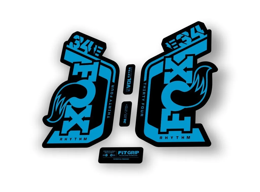 Fox 34 Rhythm E Bike 2024 Fork Suspension Factory Decal Sticker Adhesive Blue - 1