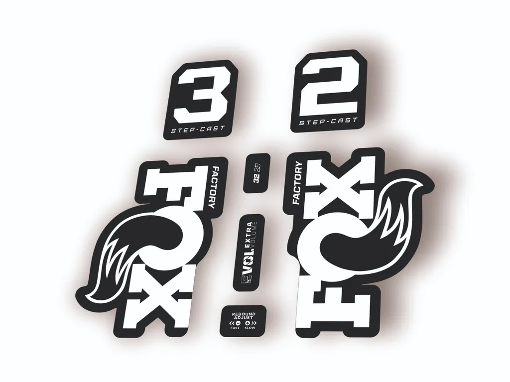 Fox 32 Step Cast 2025 Fork Suspension Factory Decal Sticker Adhesive White - 1