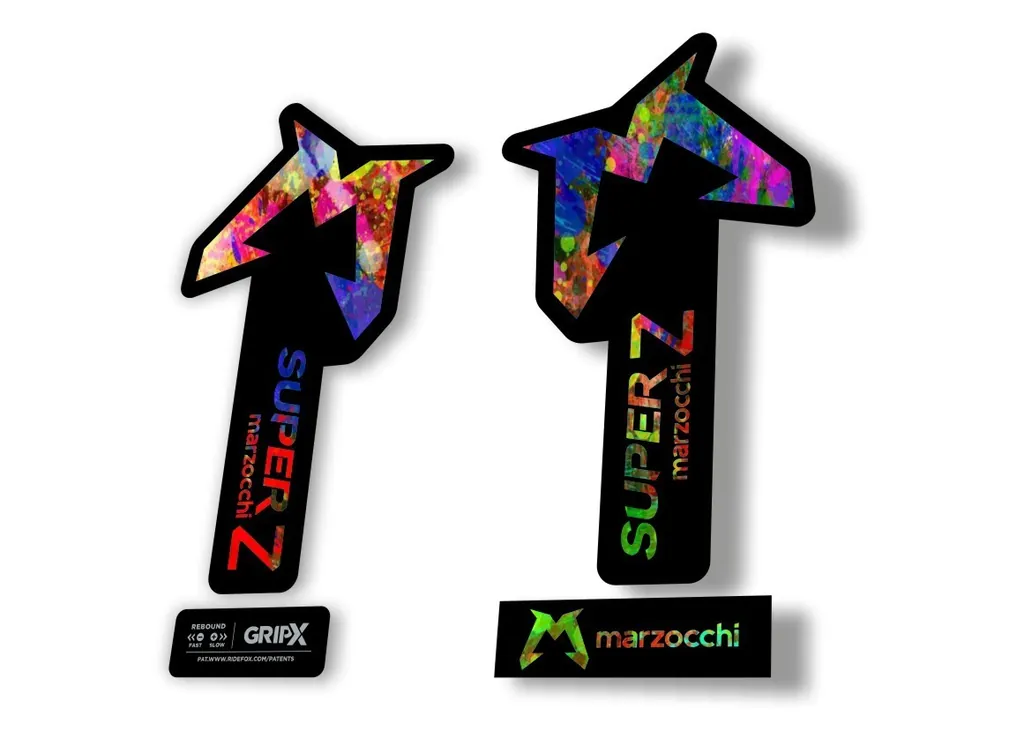 Marzocchi SUPER Z 2025 Fork Suspension Sticker Decal Kit Adhesive Oil Slick - 1