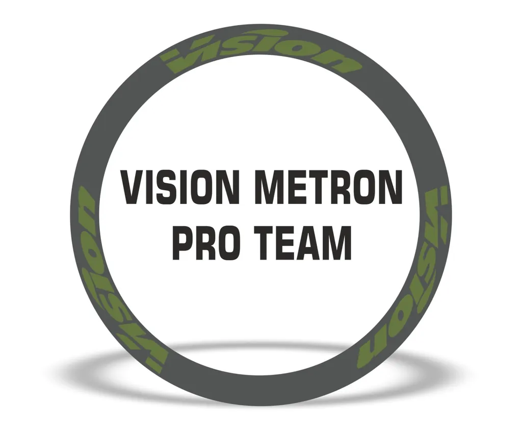Vision Metron Pro Team Road Bike Rim Decal Wheel Sticker Set Adhesive Olive - 1