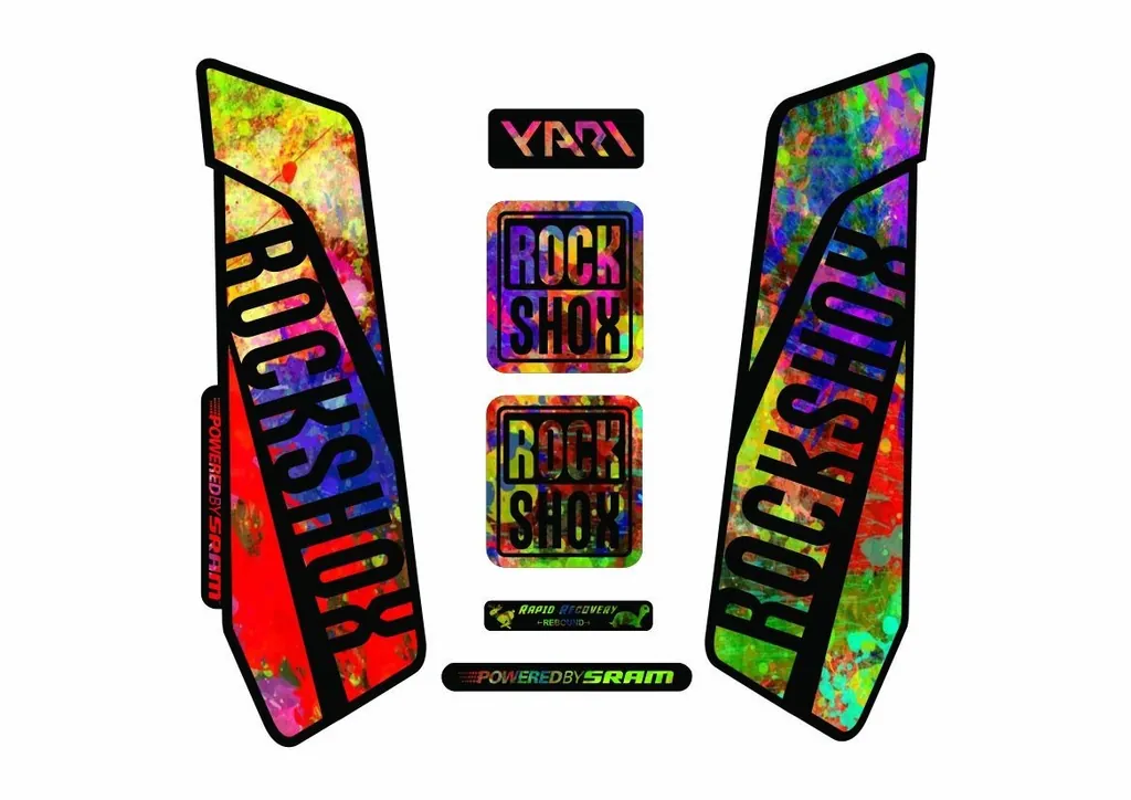 Rock Shox YARI 2015-16 Fork Decal Mountain Bike Cycling Sticker Oil Slick - 1