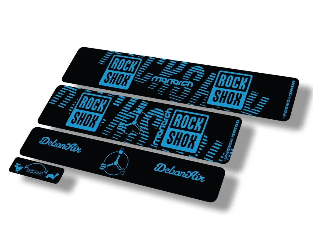 Rock Shox MONARCH 2020 RT3 Rear Shock Decal Sticker Adhesive Set Blue - 1