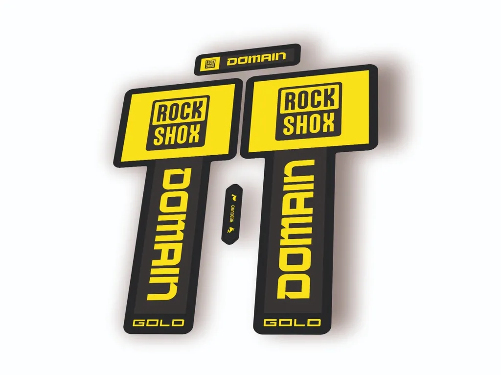 Rock Shox Domain Gold 2025 Fork Decal Mountain Bike Cycling Sticker Yellow - 1