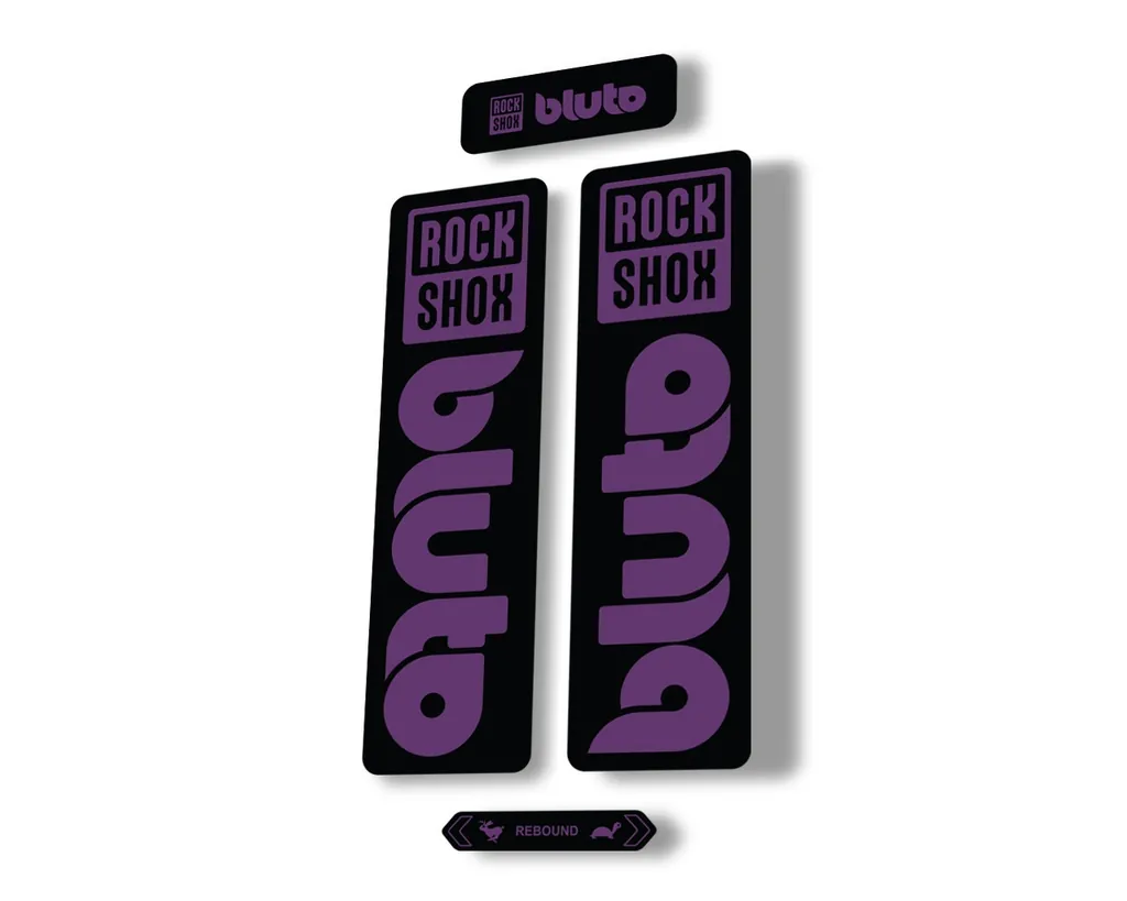 Rock Shox BLUTO 2021 Mountain Bike Cycling Decal Kit Sticker Adhesive Purple - 1