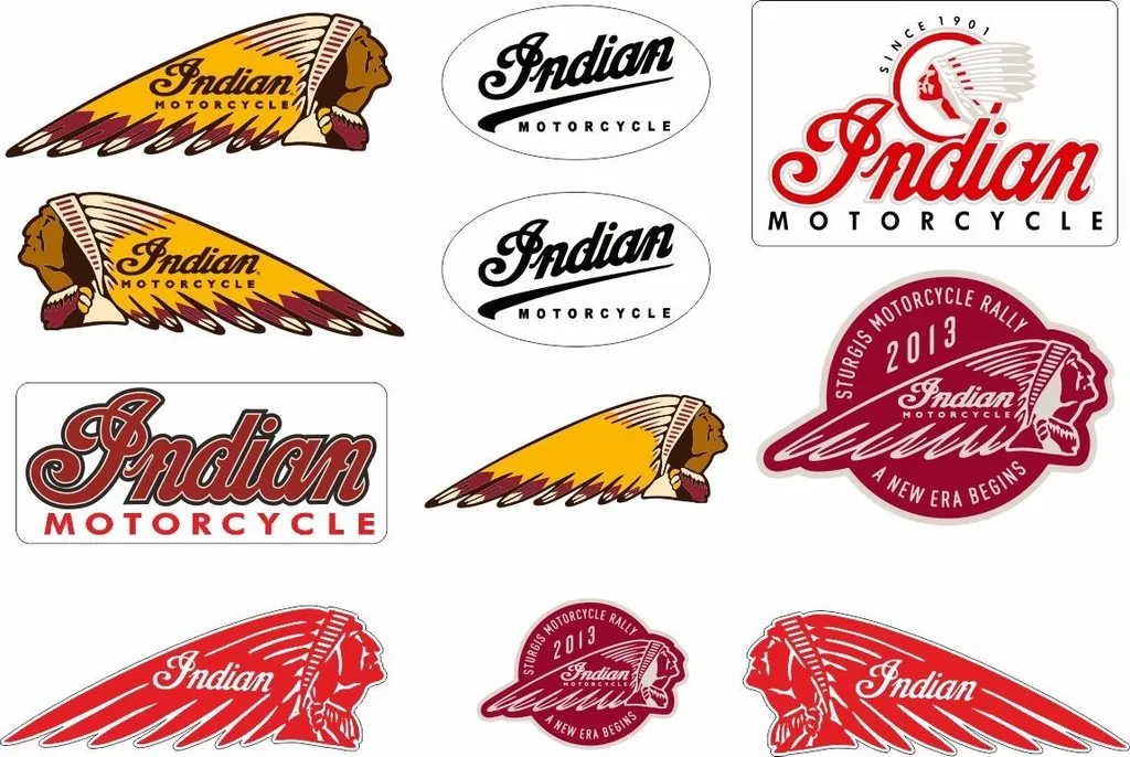INDIAN MOTORCYLES Vinyl Decal Adhesive Sticker Factory Aufkleber Logo Set 11Pcs - 1