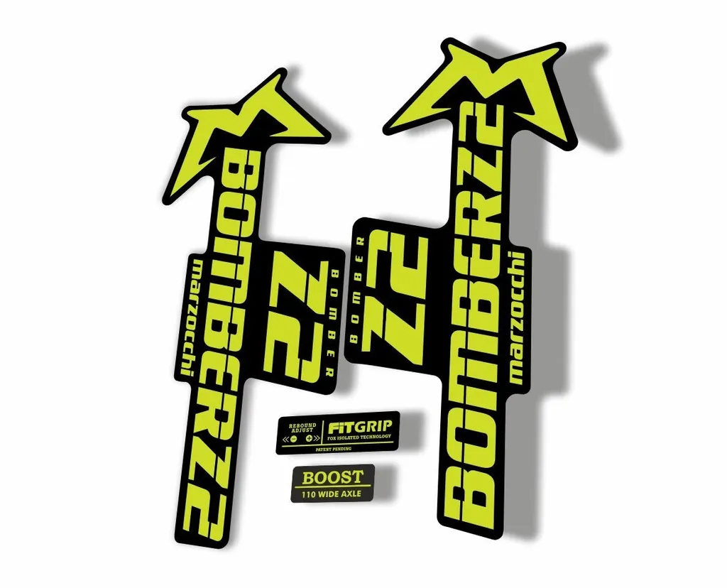 Marzocchi Bomber Z2 2020 Fork Suspension Sticker Decal Kit Adhesive Lime Green - 1