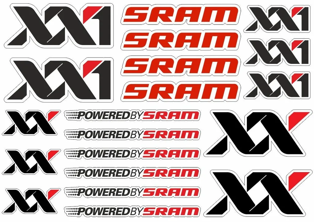 Bicycle Vinyl Stickers – Compatible with SRAM XX1 Bikes – 20 pcs - 1