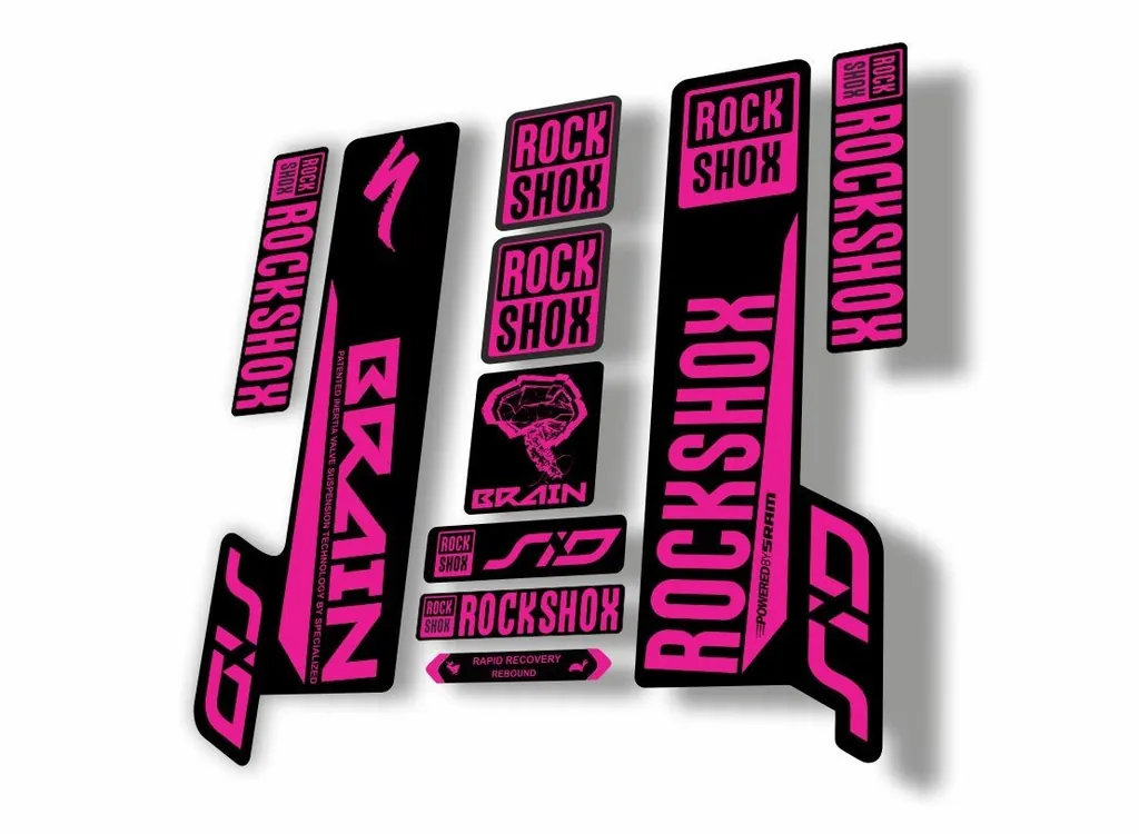 Rock Shox SID Brain 2018 Mountain Bike Cycling Decal Sticker Adhesive Pink - 1