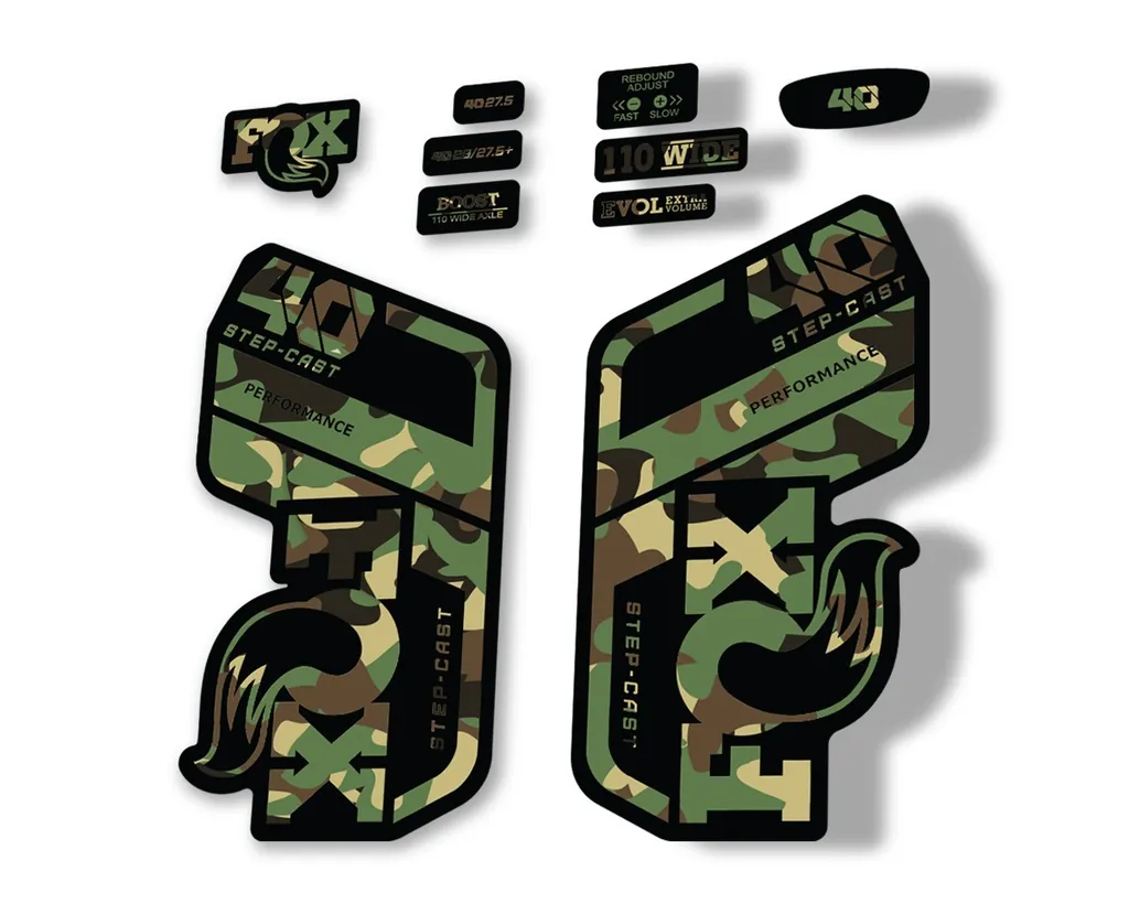 FOX 40 Step Cast SC 2021 Performance Fork Decals Suspension Sticker Camo - 1