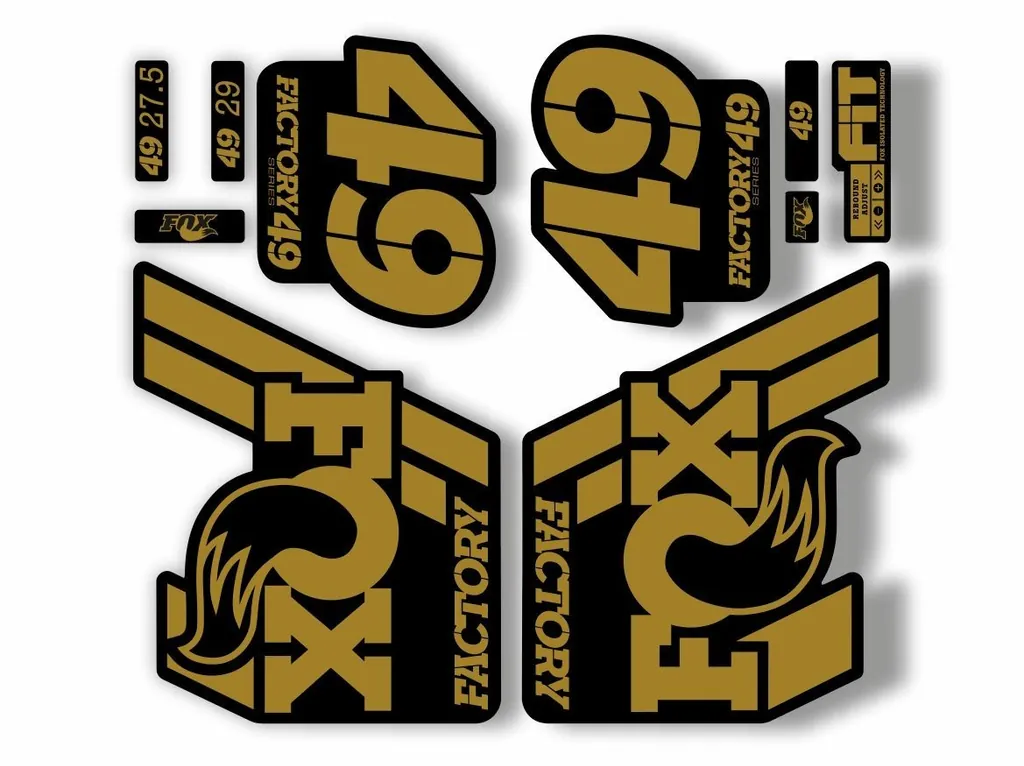 FOX 49 Float 2018-19 Forks Suspension Factory Decal Sticker Adhesive Pale Gold - 1