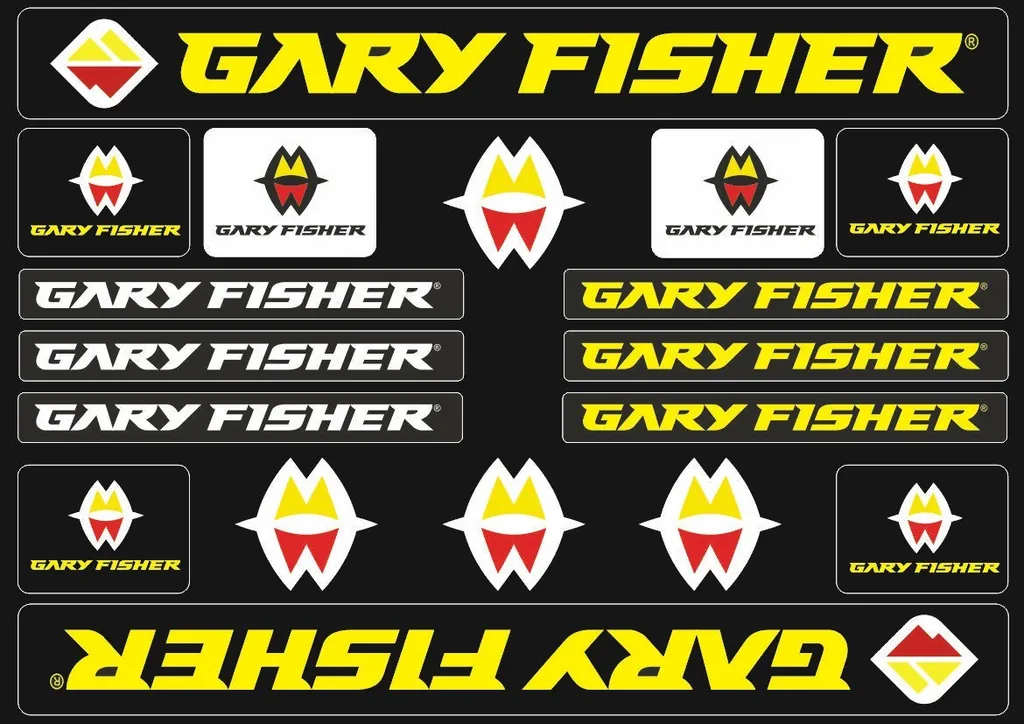 Bicycle Vinyl Frame Stickers – Compatible with GARY FISHER Bikes – Yellow - 1
