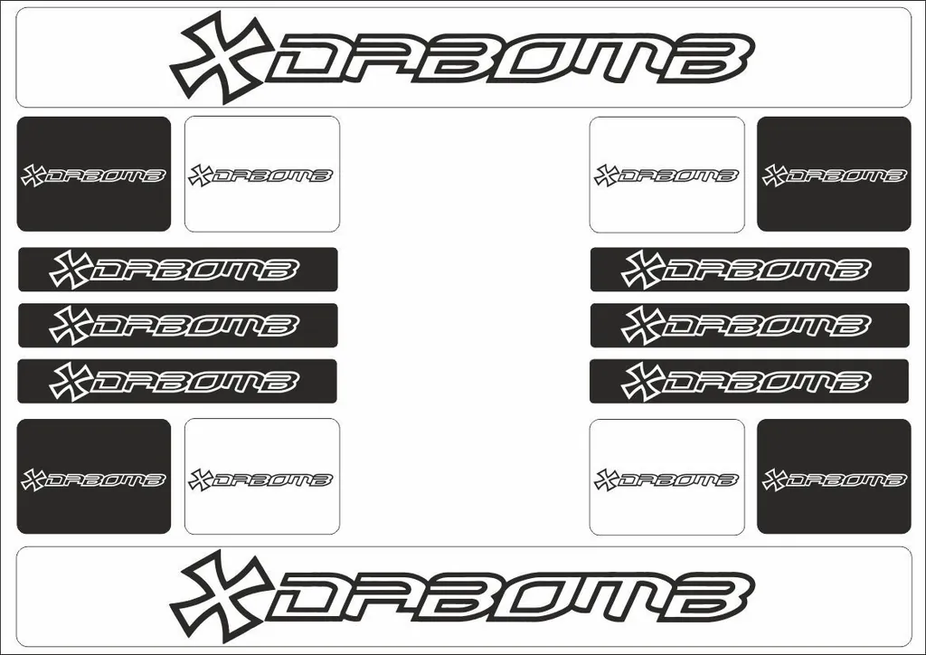 Bicycle Vinyl Frame Stickers – Compatible with DABOMB Bikes – Black - 1