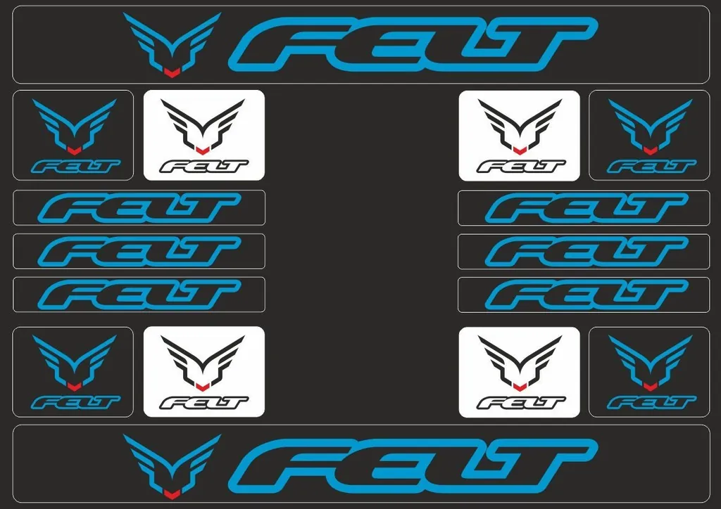 Bicycle Vinyl Frame Stickers – Compatible with FELT Bikes Blue 16 Pcs - 1