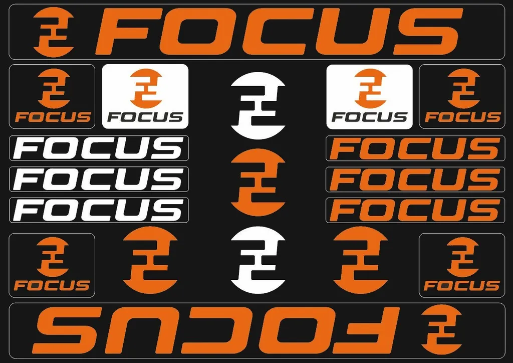 Bicycle Vinyl Frame Stickers – Compatible with FOCUS Bikes – Orange - 1