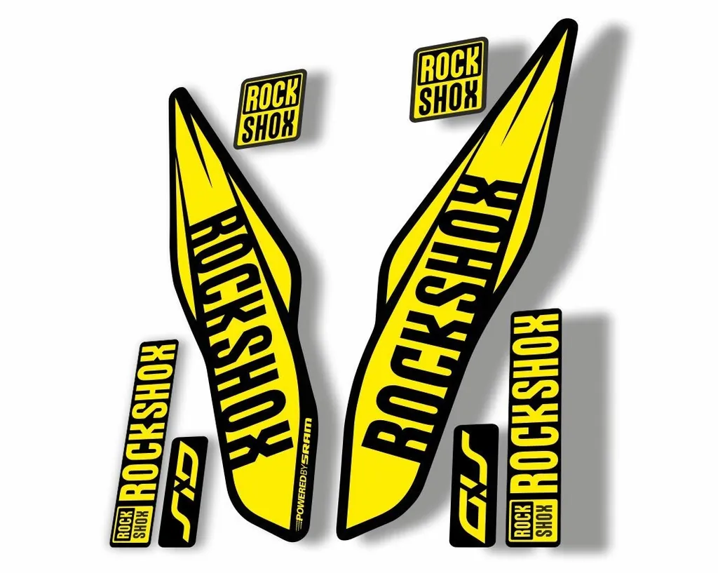 Rock Shox SID 2017 Mountain Bike Cycling Fork Decal Kit Sticker Adhesive Yellow - 1