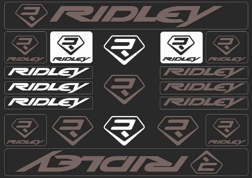 Bicycle Vinyl Stickers – Compatible with RIDLEY Bikes – Gray - 1