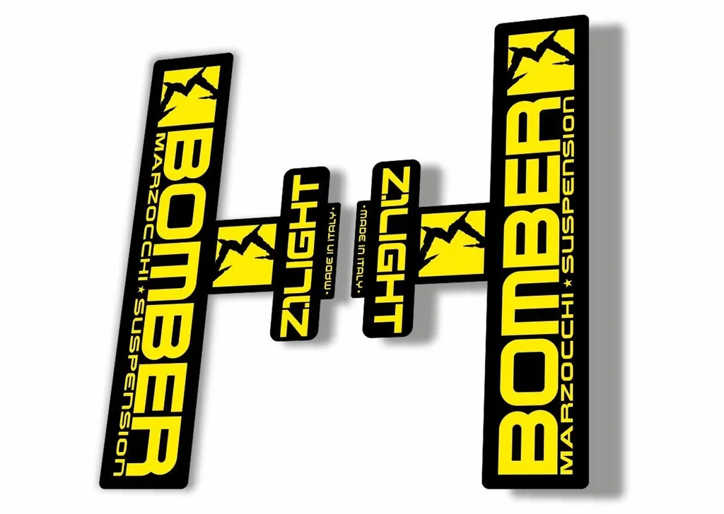 Marzocchi Bomber Z1 Light 2006 Fork Suspension Sticker Decal Kit Adhesive Yellow - 1