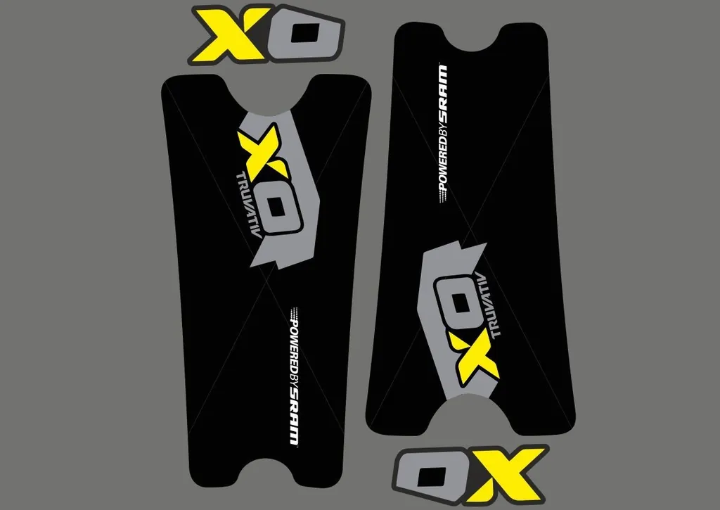 Crank Set Sticker Decal MTB SRAM X0 Mountain Bike Bicycle Adhesive 4 Pcs Yellow - 1