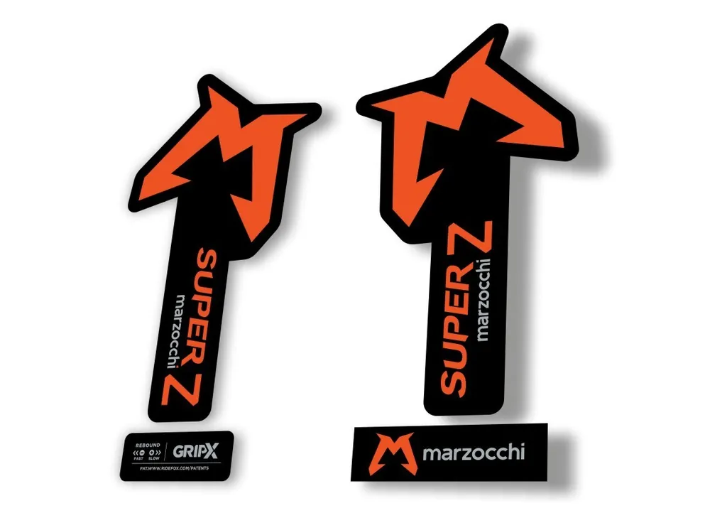 Marzocchi SUPER Z 2025 Fork Suspension Sticker Decal Kit Adhesive Orange - 1