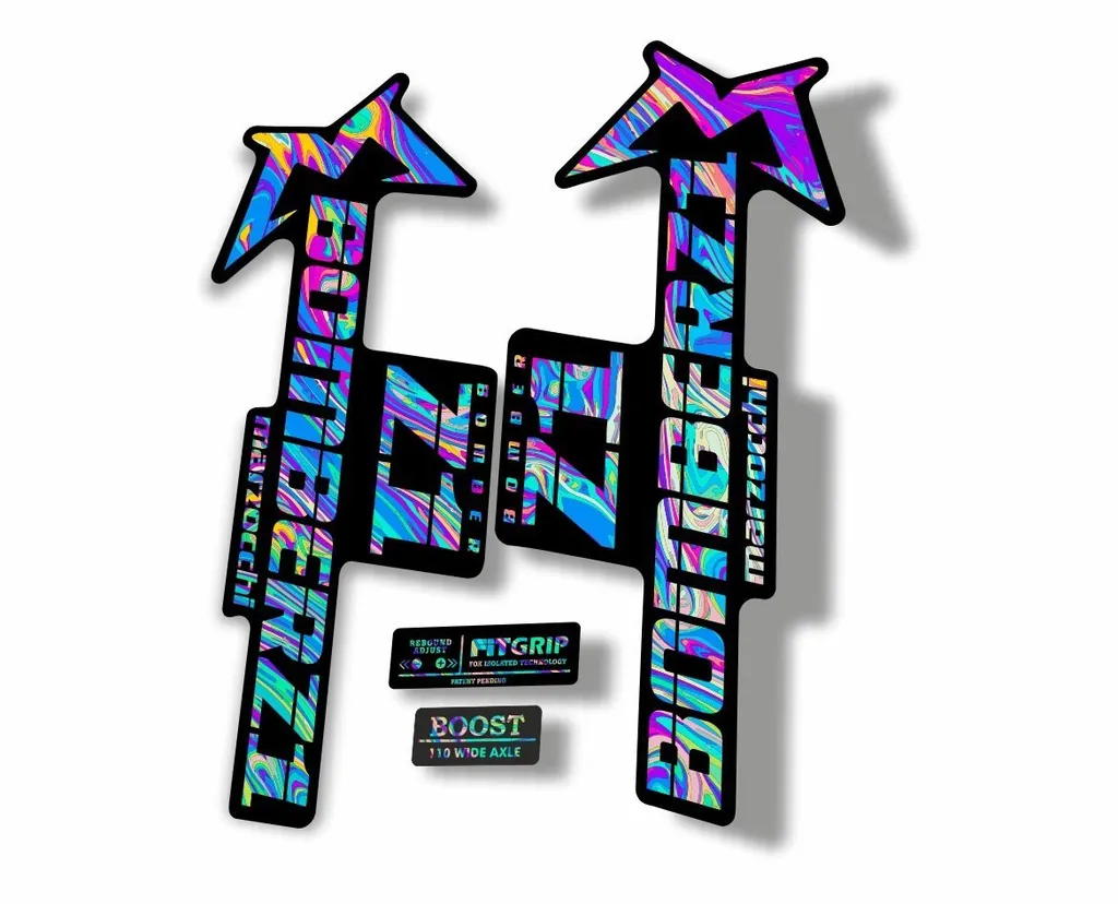 Marzocchi Bomber Z1 2018 Fork Suspension Sticker Decal Kit Adhesive Oil Slick 1 - 1