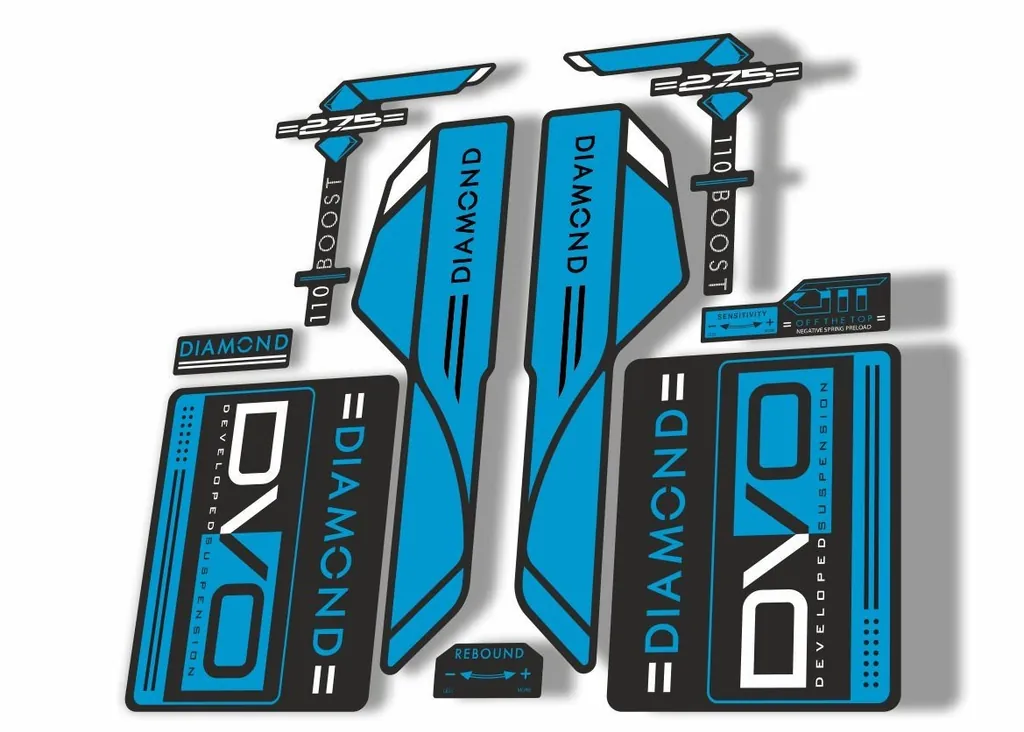 DVO 2017 Diamond Boost 27.5 Fork Suspension Sticker Factory Decal Adhesive Blue - 1