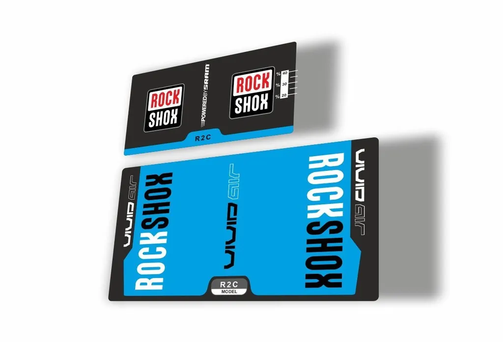 Rock Shox Vivid Air R2C 2015 Rear Shock MTB Decal Sticker Adhesive Blue - 1