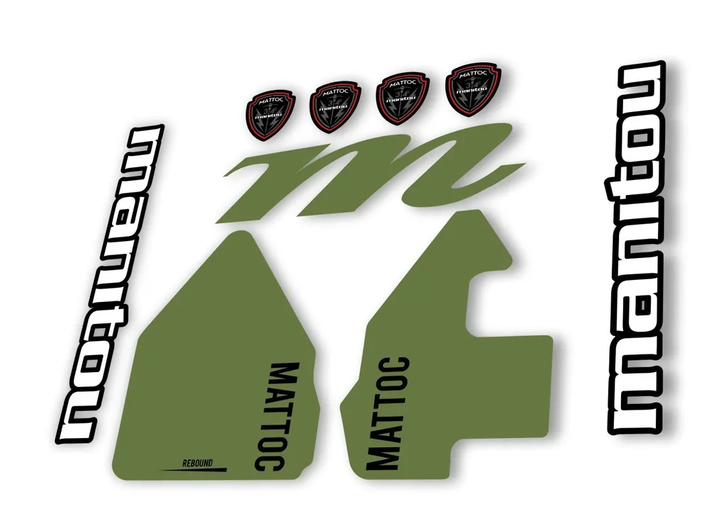 Manitou Mattoc 2017 Fork Suspension Decal Kit Sticker Set Olive - 1
